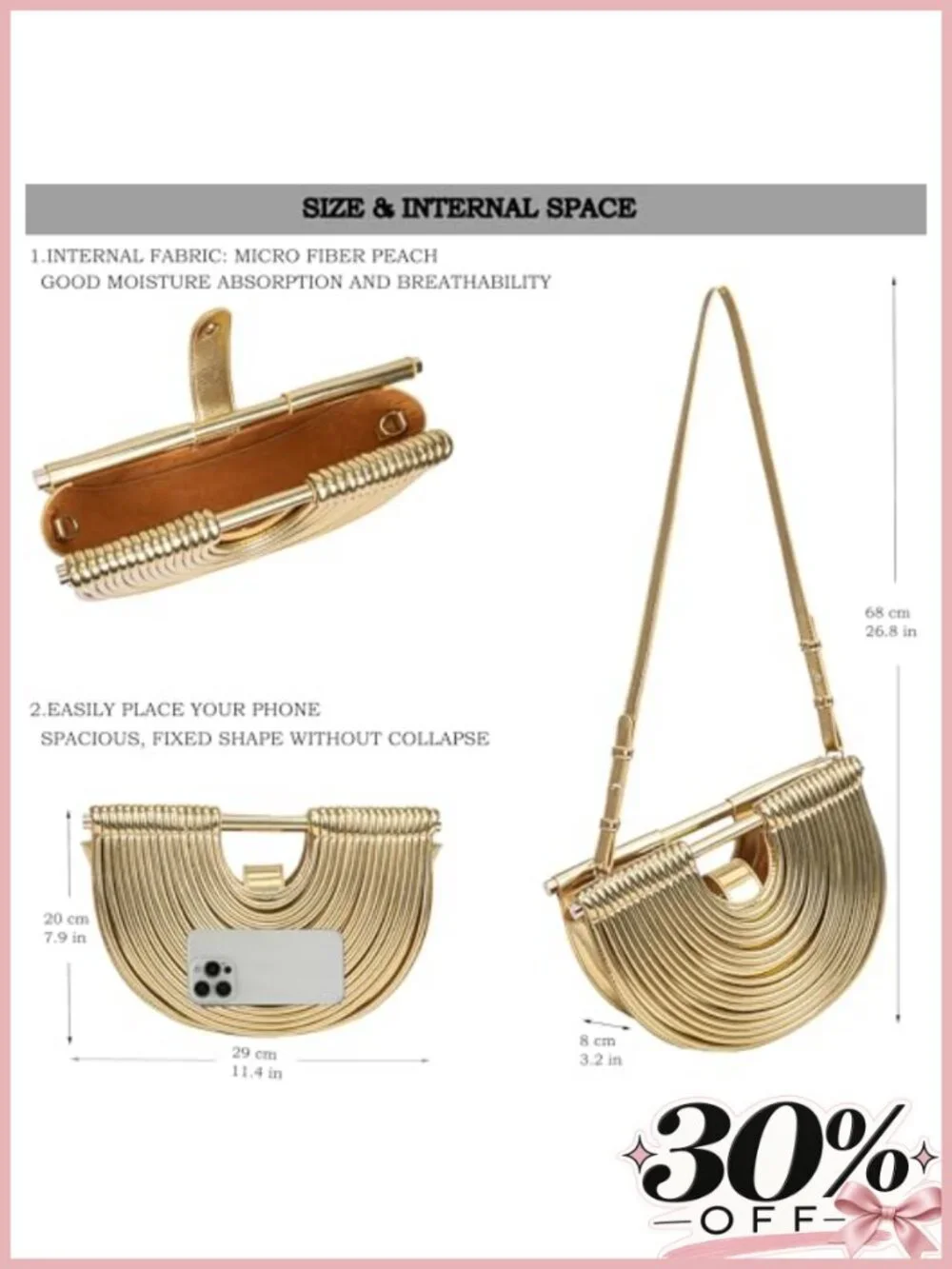 Woven PU Faux Leather Half Round Evening Clutch Crossbody Bag